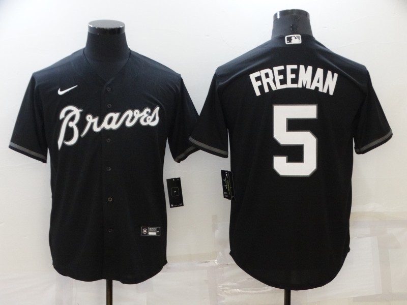 2022 Men Atlanta Braves #5 Freeman black Nike Game MLB Jerseys